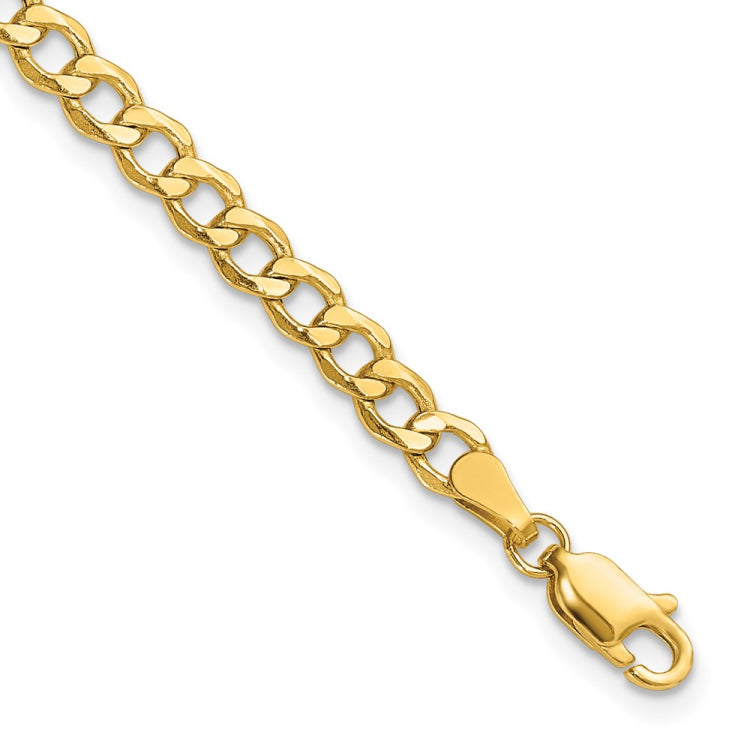 14K 8 inch 4.3mm Semi-Solid Curb with Lobster Clasp Bracelet 14K 8 inch 4.3mm Semi-Solid Curb with Lobster Clasp Bracelet