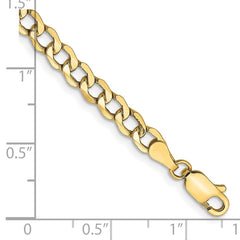 14K 8 inch 4.3mm Semi-Solid Curb with Lobster Clasp Bracelet 14K 8 inch 4.3mm Semi-Solid Curb with Lobster Clasp Bracelet