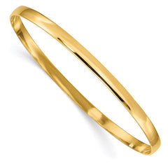 14k 4mm Solid Polished Half-Round Slip-On Round Bangle Bracelet 14k 4mm Solid Polished Half-Round Slip-On Round Bangle Bracelet