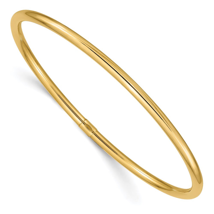 14k Polished Round Tube 3.00mm Slip-on Round Bangle Bracelet 14k Polished Round Tube 3.00mm Slip-on Round Bangle Bracelet