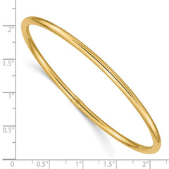 14k Polished Round Tube 3.00mm Slip-on Round Bangle Bracelet 14k Polished Round Tube 3.00mm Slip-on Round Bangle Bracelet