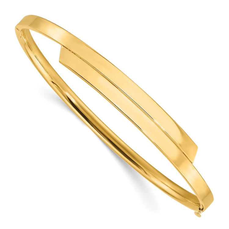 14k 2/16 Polished Bypass 3.65mm Hinged Round Bangle Bracelet 14k 2/16 Polished Bypass 3.65mm Hinged Round Bangle Bracelet