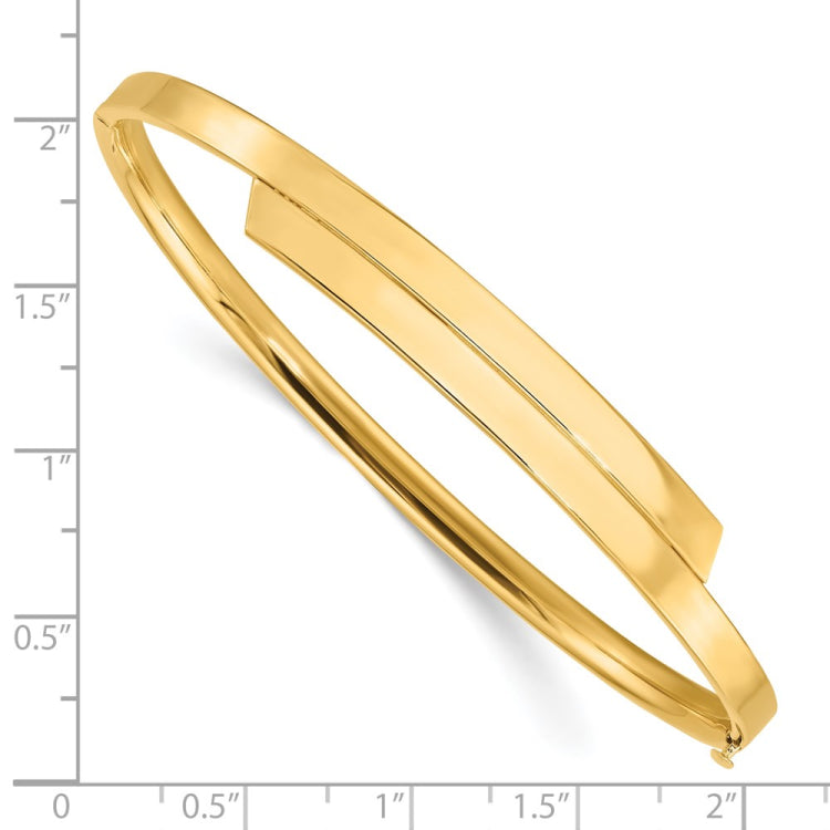 14k 2/16 Polished Bypass 3.65mm Hinged Round Bangle Bracelet 14k 2/16 Polished Bypass 3.65mm Hinged Round Bangle Bracelet