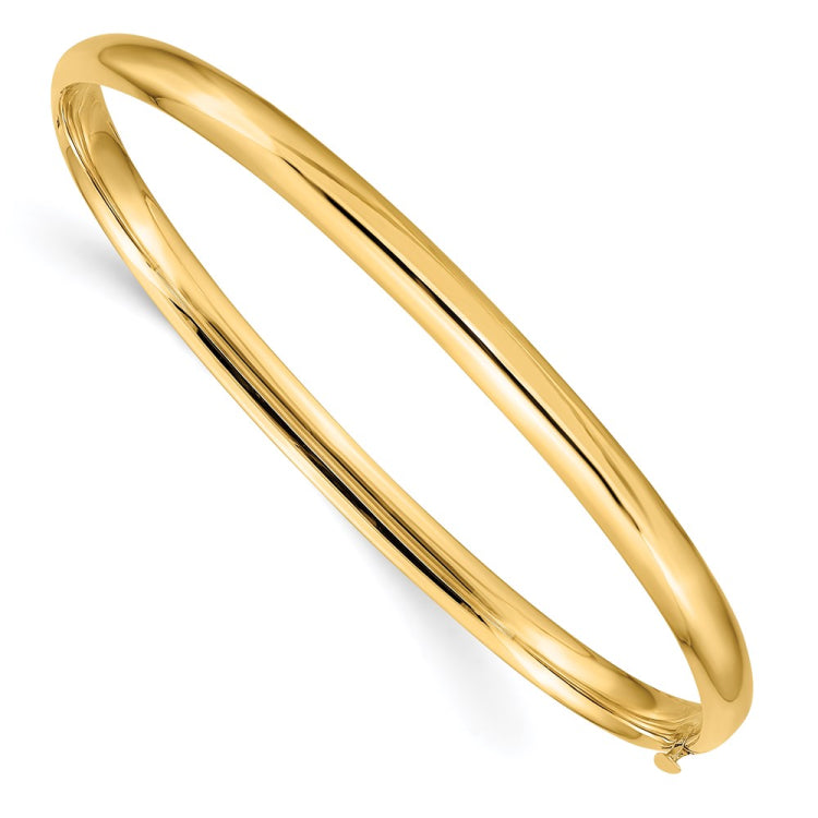 14k 3/16 Oversize High Polished 5.00mm Hinged Oval Bangle Bracelet 14k 3/16 Oversize High Polished 5.00mm Hinged Oval Bangle Bracelet