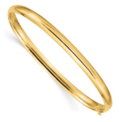 14k 3/16 Oversize High Polished 5.00mm Hinged Oval Bangle Bracelet 14k 3/16 Oversize High Polished 5.00mm Hinged Oval Bangle Bracelet
