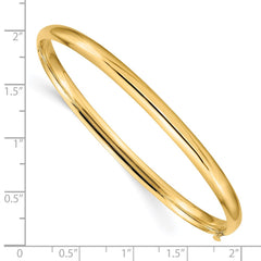 14k 3/16 Oversize High Polished 5.00mm Hinged Oval Bangle Bracelet 14k 3/16 Oversize High Polished 5.00mm Hinged Oval Bangle Bracelet