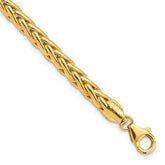 14k Polished 5.00mm Fancy Wheat Chain 8.5 inch Bracelet