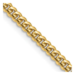 14K 18 inch 3.5mm Solid Miami Cuban Link with Lobster Clasp Chain 14K 18 inch 3.5mm Solid Miami Cuban Link with Lobster Clasp Chain