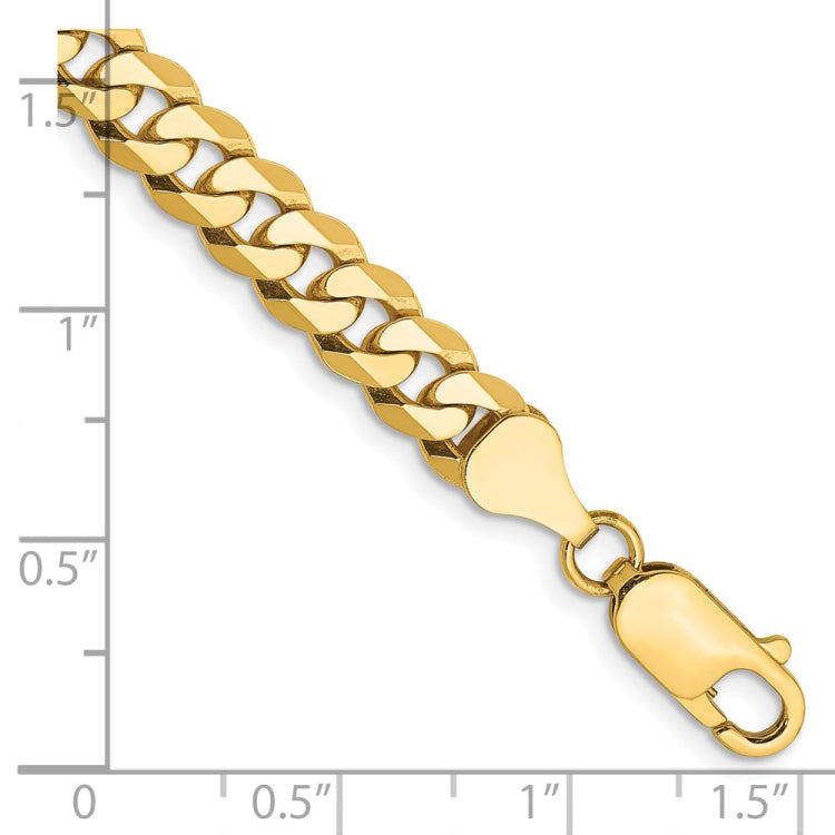 14K 7 inch 6.25mm Flat Beveled Curb with Lobster Clasp Bracelet 14K 7 inch 6.25mm Flat Beveled Curb with Lobster Clasp Bracelet