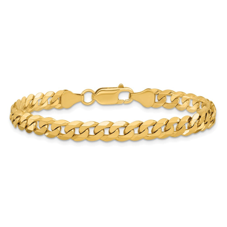 14K 7 inch 6.25mm Flat Beveled Curb with Lobster Clasp Bracelet 14K 7 inch 6.25mm Flat Beveled Curb with Lobster Clasp Bracelet