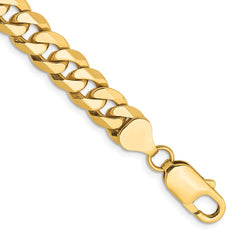 14K 8 inch 8mm Flat Beveled Curb with Lobster Clasp Bracelet 14K 8 inch 8mm Flat Beveled Curb with Lobster Clasp Bracelet