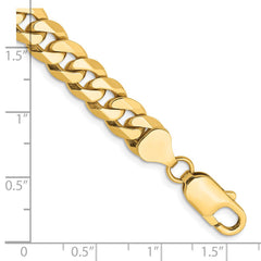 14K 8 inch 8mm Flat Beveled Curb with Lobster Clasp Bracelet 14K 8 inch 8mm Flat Beveled Curb with Lobster Clasp Bracelet