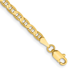 14K 7 inch 3mm Concave Anchor with Lobster Clasp Bracelet 14K 7 inch 3mm Concave Anchor with Lobster Clasp Bracelet