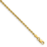 14K 22 inch 2mm Diamond-cut Rope with Lobster Clasp Chain