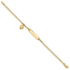 14k Polished Solid Chain/Solid Plate Cut-out Heart with Heart Dangle Curb Link 21x5mm Plate 6 inch Baby/Child ID Bracelet 14k Polished Solid Chain/Solid Plate Cut-out Heart with Heart Dangle Curb Link 21x5mm Plate 6 inch Baby/Child ID Bracelet