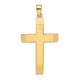 14k Satin/Polished Beveled Large Latin Cross Pendant