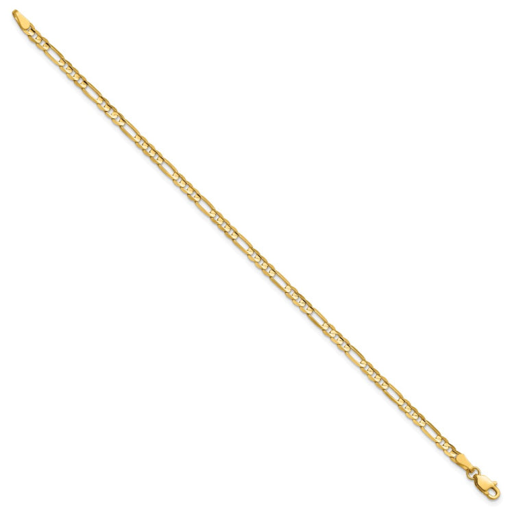 14K 8 inch 3mm Concave Open Figaro with Lobster Clasp Bracelet 14K 8 inch 3mm Concave Open Figaro with Lobster Clasp Bracelet