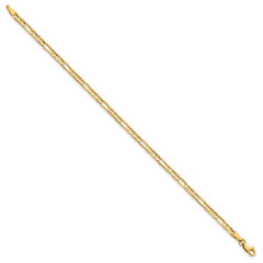 14K 8 inch 3mm Concave Open Figaro with Lobster Clasp Bracelet 14K 8 inch 3mm Concave Open Figaro with Lobster Clasp Bracelet