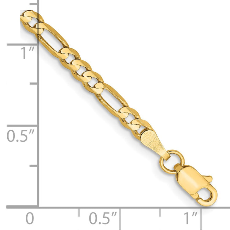 14K 8 inch 3mm Concave Open Figaro with Lobster Clasp Bracelet 14K 8 inch 3mm Concave Open Figaro with Lobster Clasp Bracelet
