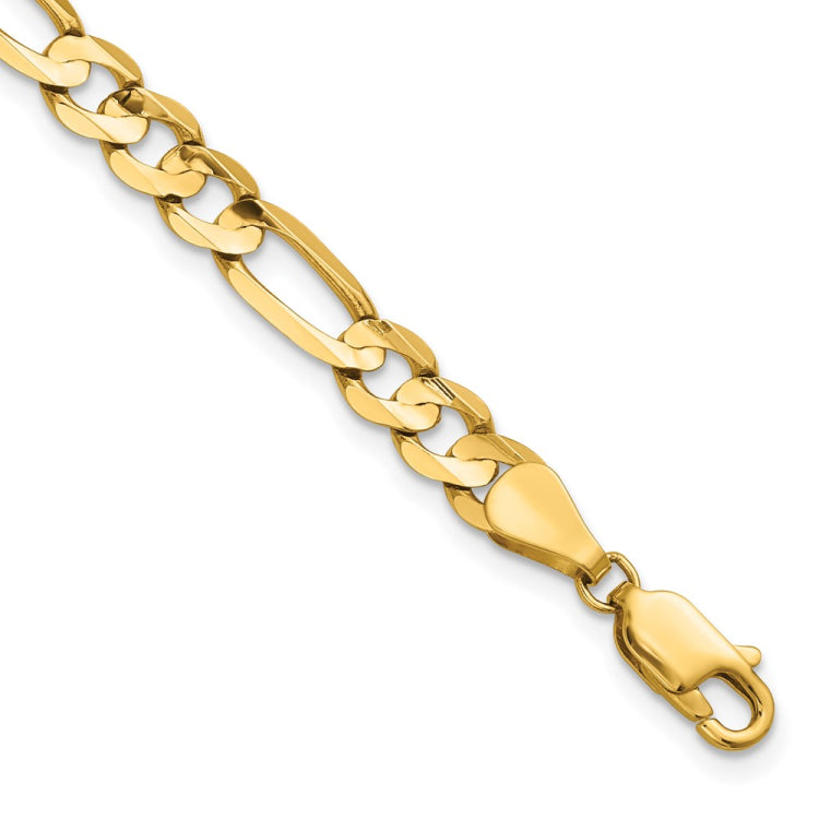 14K 8 inch 5.5mm Concave Open Figaro with Lobster Clasp Bracelet 14K 8 inch 5.5mm Concave Open Figaro with Lobster Clasp Bracelet