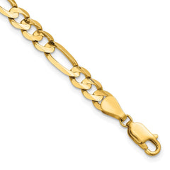 14K 8 inch 5.5mm Concave Open Figaro with Lobster Clasp Bracelet 14K 8 inch 5.5mm Concave Open Figaro with Lobster Clasp Bracelet