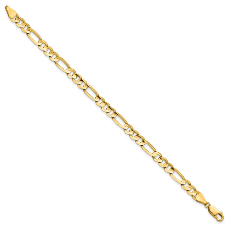 14K 8 inch 5.5mm Concave Open Figaro with Lobster Clasp Bracelet 14K 8 inch 5.5mm Concave Open Figaro with Lobster Clasp Bracelet