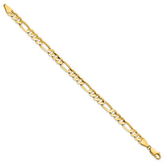 14K 8 inch 5.5mm Concave Open Figaro with Lobster Clasp Bracelet 14K 8 inch 5.5mm Concave Open Figaro with Lobster Clasp Bracelet