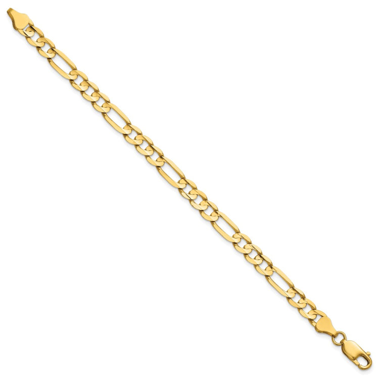 14K 8 inch 6mm Concave Open Figaro with Lobster Clasp Bracelet 14K 8 inch 6mm Concave Open Figaro with Lobster Clasp Bracelet