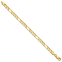 14K 8 inch 6mm Concave Open Figaro with Lobster Clasp Bracelet 14K 8 inch 6mm Concave Open Figaro with Lobster Clasp Bracelet