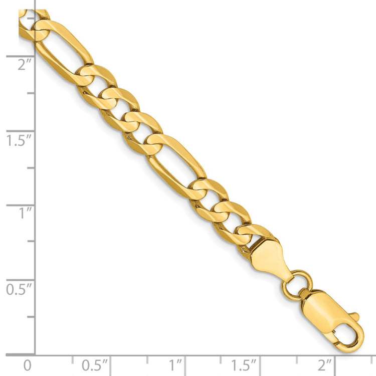 14K 8 inch 6mm Concave Open Figaro with Lobster Clasp Bracelet 14K 8 inch 6mm Concave Open Figaro with Lobster Clasp Bracelet