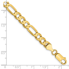 14K 8 inch 6mm Concave Open Figaro with Lobster Clasp Bracelet 14K 8 inch 6mm Concave Open Figaro with Lobster Clasp Bracelet