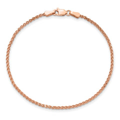 14K Rose Gold 7 inch 1.7mm Diamond-cut Spiga with Lobster Clasp Bracelet 14K Rose Gold 7 inch 1.7mm Diamond-cut Spiga with Lobster Clasp Bracelet