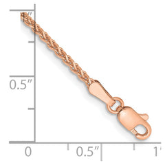14K Rose Gold 7 inch 1.7mm Diamond-cut Spiga with Lobster Clasp Bracelet 14K Rose Gold 7 inch 1.7mm Diamond-cut Spiga with Lobster Clasp Bracelet