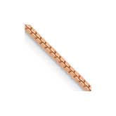 14K Rose Gold 18 inch 1mm Box Link with Lobster Clasp Chain
