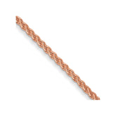 14K Rose Gold 20 inch 1mm Solid Polished Spiga with Lobster Clasp Chain