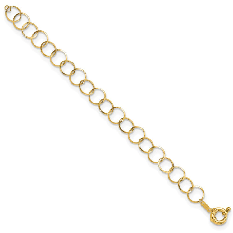 14K Polished Circle Chain 7.5 inch Bracelet 14K Polished Circle Chain 7.5 inch Bracelet