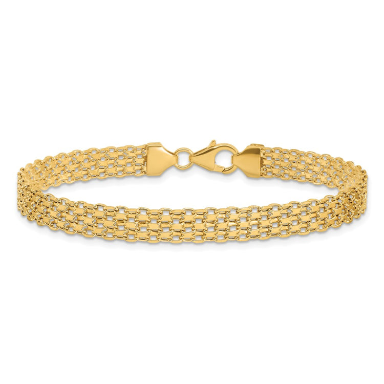 14k Polished 6.2mm Fancy Bismark Link 7.5 inch Bracelet 14k Polished 6.2mm Fancy Bismark Link 7.5 inch Bracelet