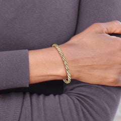 14K with White Rhodium 5mm Woven Mesh 7.5 inch Bracelet 14K with White Rhodium 5mm Woven Mesh 7.5 inch Bracelet