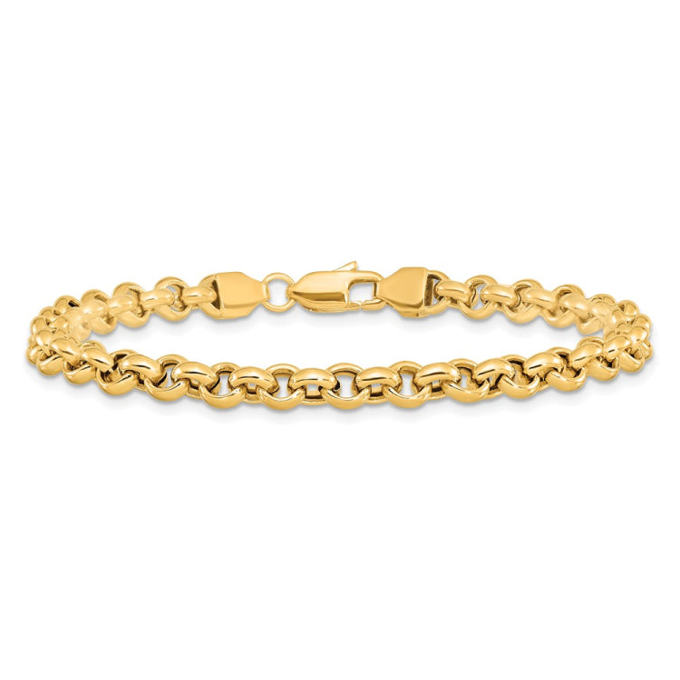 14k Polished Fancy 5mm Rolo Link 7.5 inch Bracelet 14k Polished Fancy 5mm Rolo Link 7.5 inch Bracelet