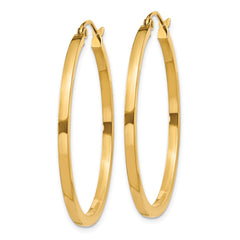 14k 2x35mm Square Tube Hoop Earrings 14k 2x35mm Square Tube Hoop Earrings