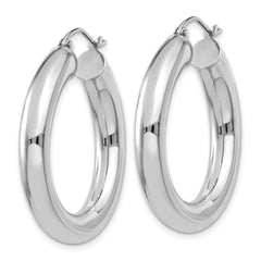 14k White Gold 5x30mm Polished Tube Hoop Earrings 14k White Gold 5x30mm Polished Tube Hoop Earrings