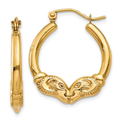 14k Polished Ram Hoop Earrings 14k Polished Ram Hoop Earrings