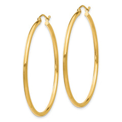 14k 2x45mm Polished Tube Hoop Earrings 14k 2x45mm Polished Tube Hoop Earrings