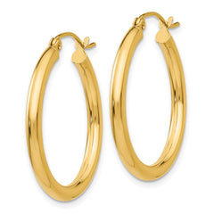 14k 2.5x25mm Polished Lightweight Tube Hoop Earrings 14k 2.5x25mm Polished Lightweight Tube Hoop Earrings