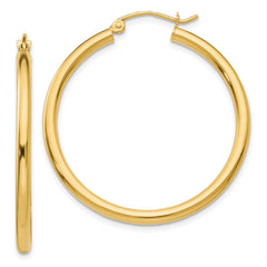14k 2.5x35mm Polished Lightweight Tube Hoop Earrings 14k 2.5x35mm Polished Lightweight Tube Hoop Earrings