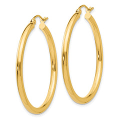 14k 2.5x35mm Polished Lightweight Tube Hoop Earrings 14k 2.5x35mm Polished Lightweight Tube Hoop Earrings