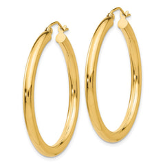 14K 3x35mm Polished Tube Hoop Earrings 14K 3x35mm Polished Tube Hoop Earrings