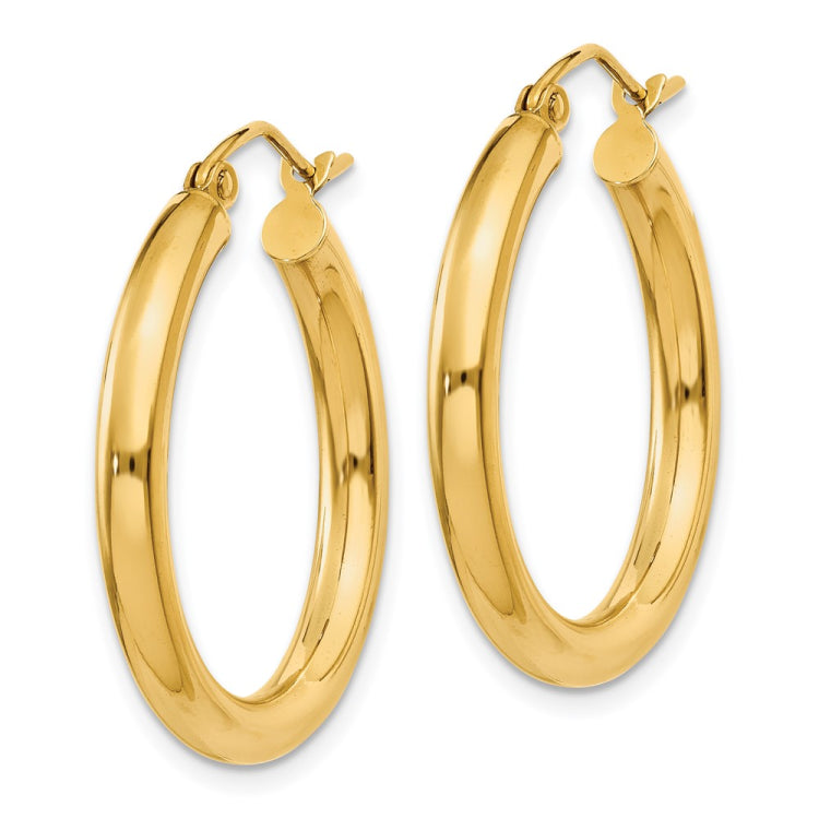 14k 3x25mm Polished Tube Hoop Earrings 14k 3x25mm Polished Tube Hoop Earrings