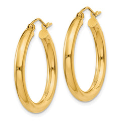 14k 3x25mm Polished Tube Hoop Earrings 14k 3x25mm Polished Tube Hoop Earrings