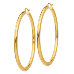14K 3x55mm Polished Tube Hoop Earrings 14K 3x55mm Polished Tube Hoop Earrings